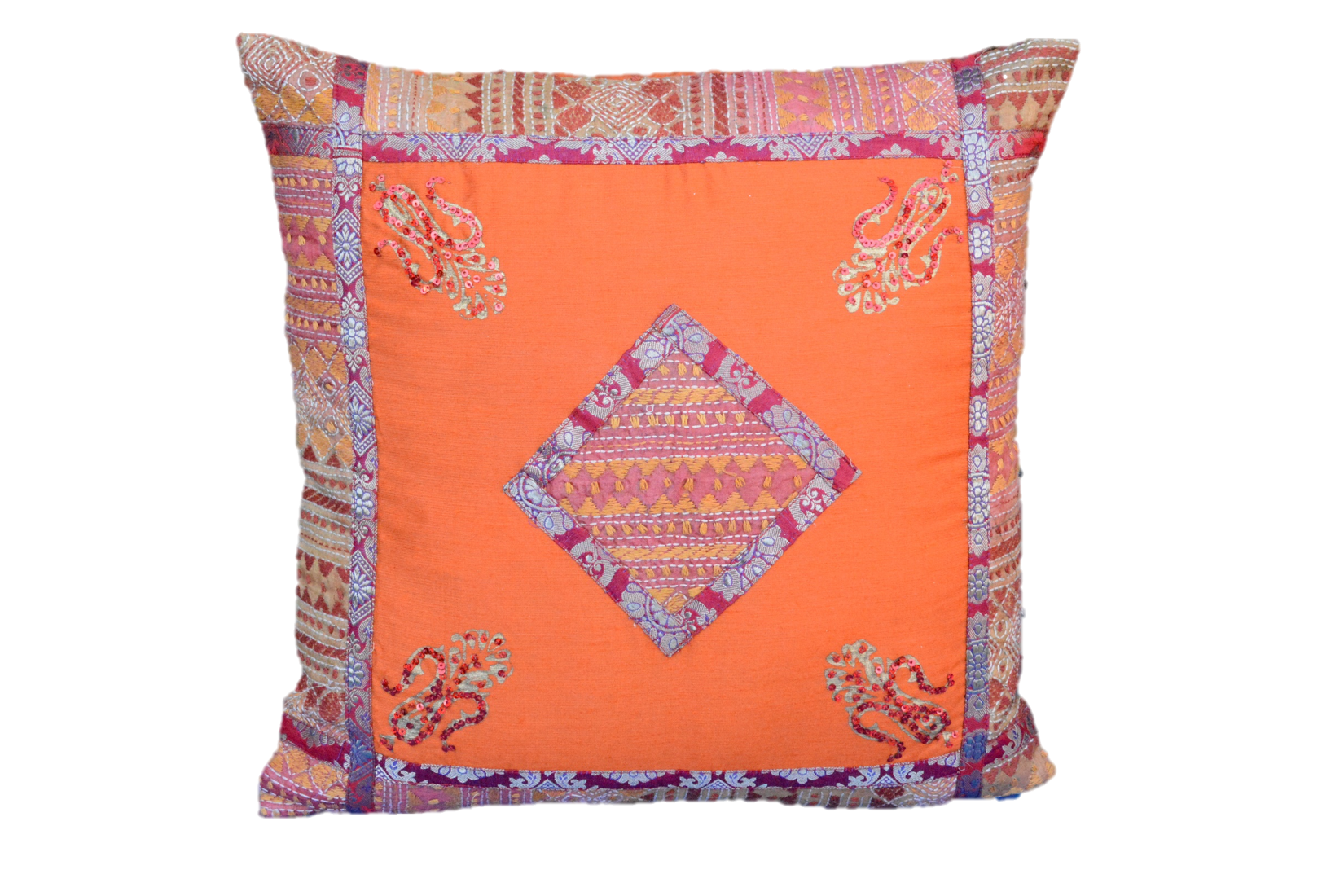 Embroidered Recycled Vintage Pillow Case
