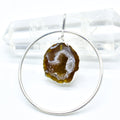 Plated Agate Geodes in Circle Pendant or Necklace